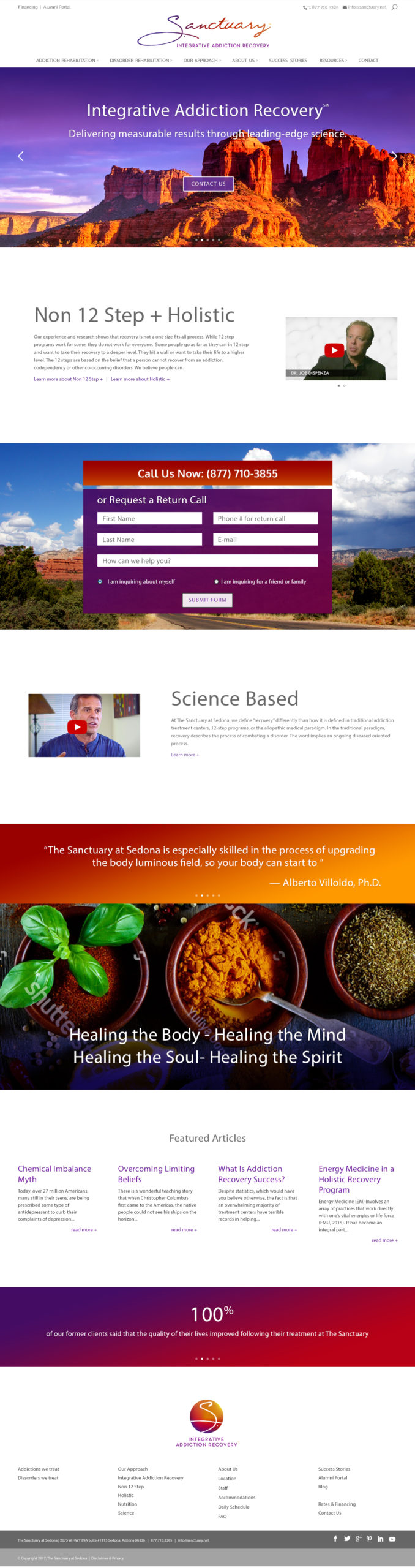 Sanctuary at Sedona Website Design