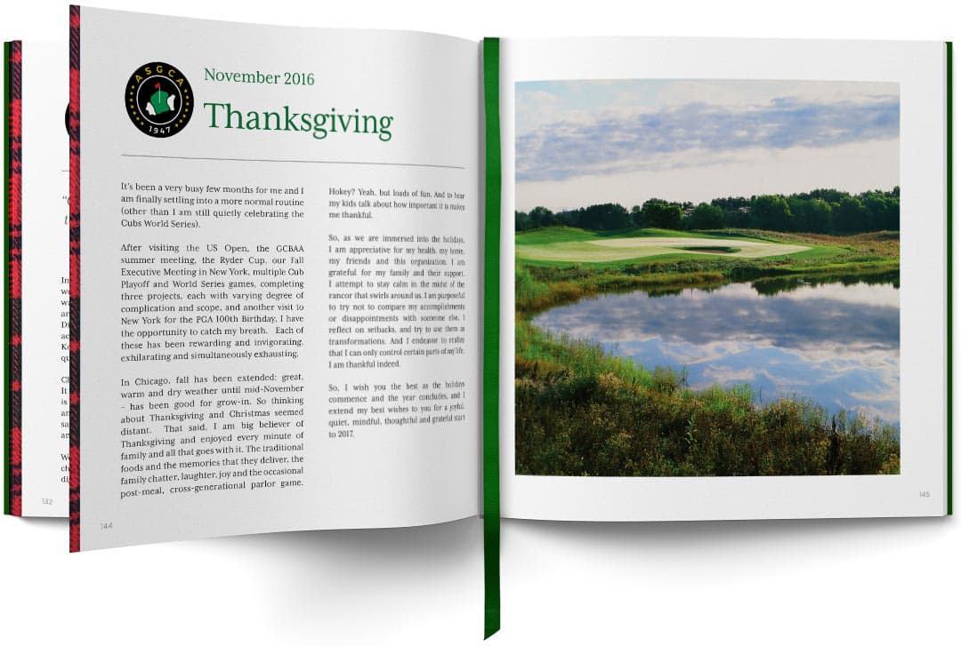 A spread from Magic is Not Obvious, a book by Gregory Martin, CSGCA, ASLA, RLA - Martin Design Golf